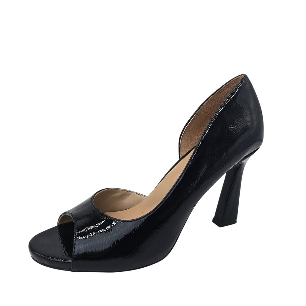 Naturalizer Hardy Peep Toe Pump Black Patent Leather Heels Women's 9M
